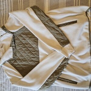 Olive and Cream Quilted Women's Fleece
